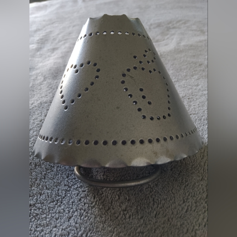 Vintage tin candle topper